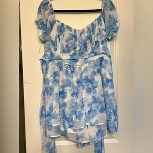 Hollister Floral Blue jumpsuit